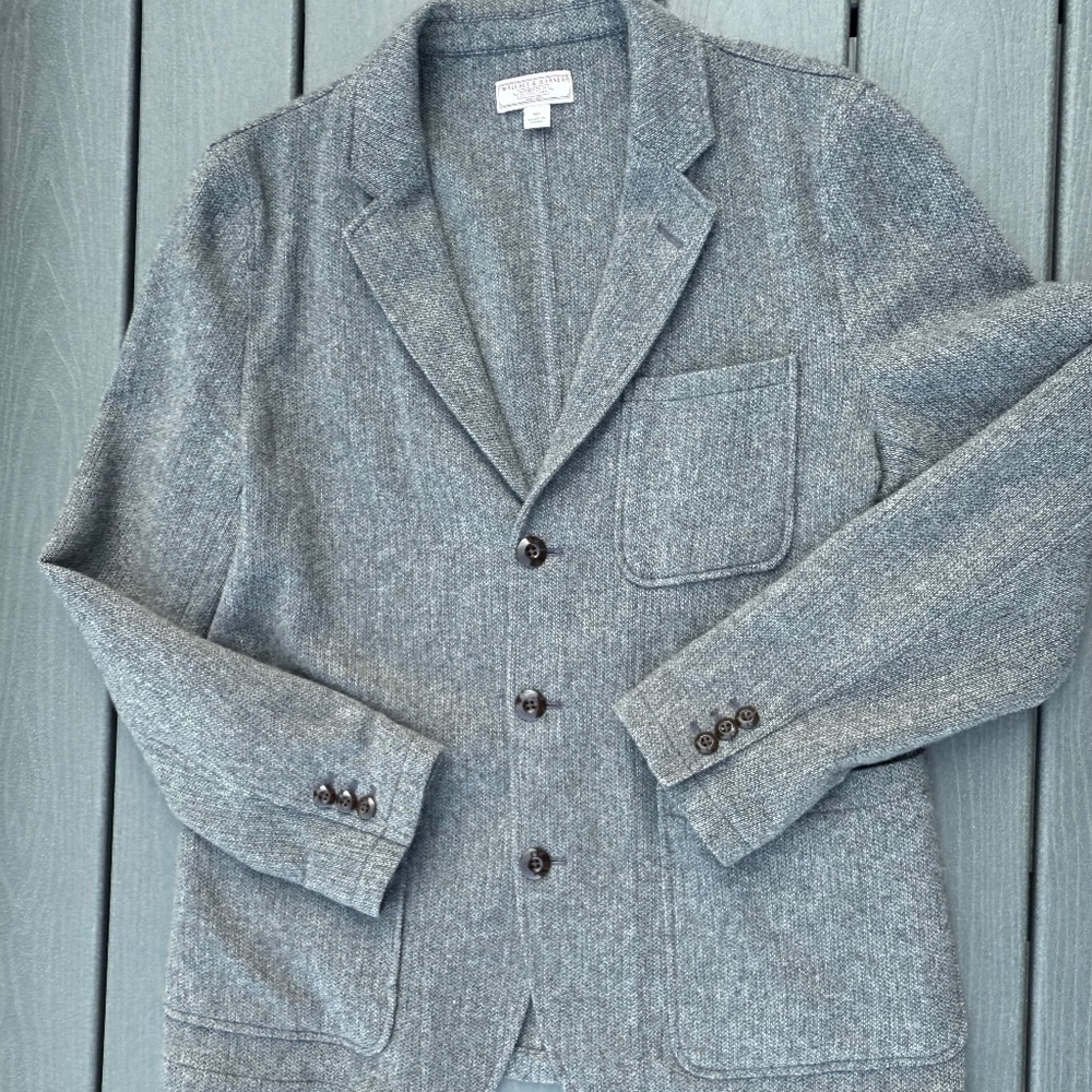 Men's Wallace and Barnes Knit Wool/Cashmere Blend 3-Button Sweater/Blazer